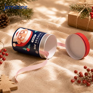 Factory Direct Custom Santa Holiday Paper Tube for Christmas Gift Packaging High Quality Round Cardboard Cylinder <b>Container</b> Box - Product Image 6