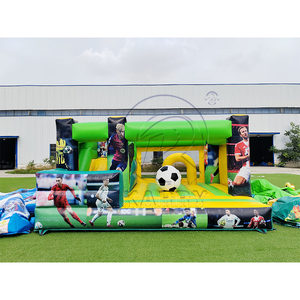 Château gonflable commercial personnalisé en PVC pour stars du football, combo château gonflable et trampoline pour fêtes - Product Image 3