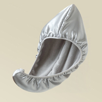 Serviette de bain turban double couche en soie de mûrier et de bambou pour le séchage des cheveux en microfibre
