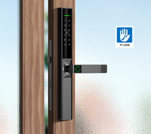 Không thấm nước tuya thông minh khóa App nhôm thông minh mật khẩu thẻ cửa thông minh Khóa vân tay trượt cửa kính khóa - Product Image 1