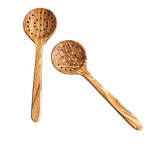 Premium Natural <b>Wooden</b> <b>Kitchen</b> Spoon <b>Set</b> of 2 Handmade Reusable Cooking Utensils for Stirring Mixing Serving Food - Product Image 5