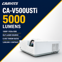 Projecteur intelligent à ultra courte focale CAAVITS OEM UST 5000 lumens 1080p pour salle de conférence, avec Android, fabricant sur mesure