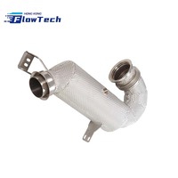 Downpipe FlowTech SS304 avec bouclier thermique pour Mercedes-Benz AMG GT50 GT53 X290 M256 3.0T – 200 cellules, haut débit, sport, montage direct