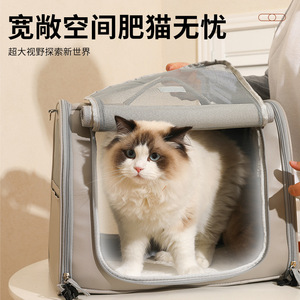 Summer portable <b>cat</b> bag, <b>cat</b> <b>backpack</b>, pet dog bag, crossbody bag, stress-resistant, large capacity, wholesale. - Product Image 2