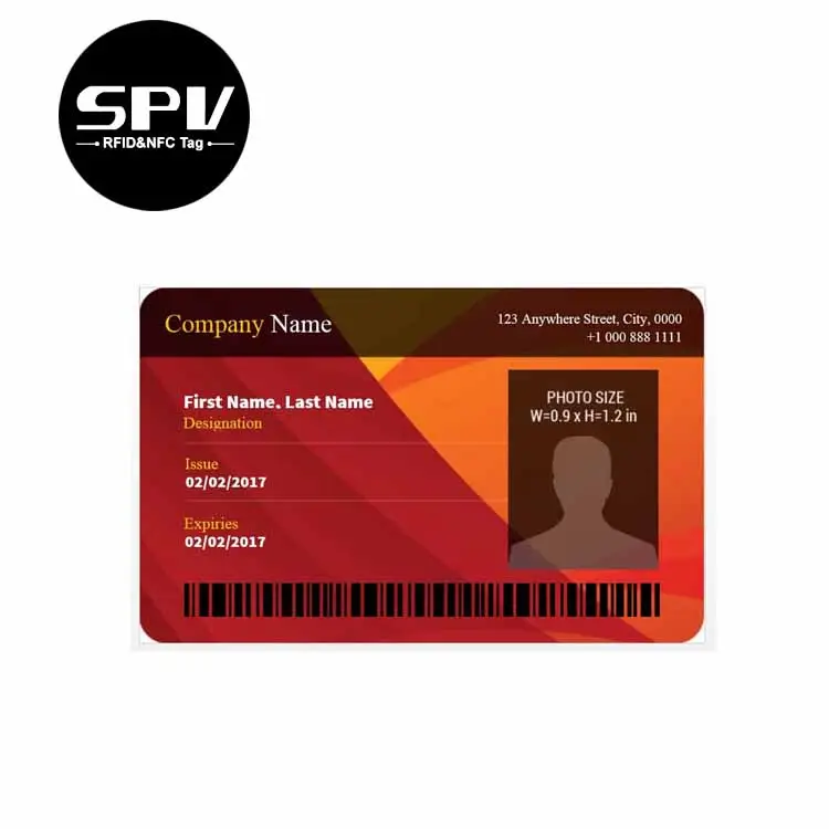 Carte RFID Mifare 1K vierge imprimable pour accès à la Photo et à l'identification des employés
