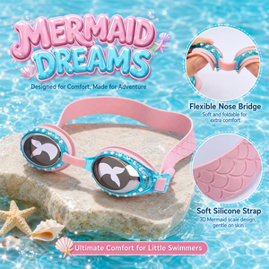 <span class=keywords><strong>Gafas</strong></span> <span class=keywords><strong>de</strong></span> Natación para Niñas XIALE con Diseño <span class=keywords><strong>de</strong></span> Sirena y Diamantes <span class=keywords><strong>de</strong></span> Imitación, Antivaho, Anti-fugas, <span class=keywords><strong>de</strong></span> Silicona, con Protección UV - Product Image 3