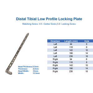 CANWELL Placa de bloqueo de perfil bajo para tibia distal, sistema de fijación por compresión metafisal de titanio, para traumatología ortopédica, CE ISO - Product Image 3