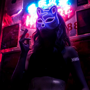 Kitsune Fox LED Máscara iluminada Halloween, EDM, Cosplay, Rave, Fiesta, Película. Disfraz - Product Image 4