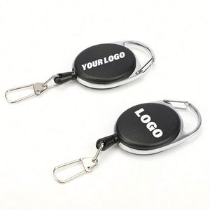 Fancy Carabiner Retractable Badge Reel Clip Oval Medical Funny Heavy Duty Character Badge Keychain Holder with <b>Snap</b> <b>Hook</b> - Product Image 1