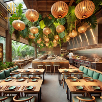 Ensemble de mobilier de restaurant commercial moderne et luxueux, table et chaises en bois massif durables pour hôtels, cafés et restaurants chinois