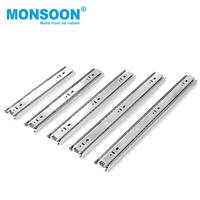 MONSOON rail de tiroir d'armoire de cuisine en acier inoxydable 3-Fold Full Extension Ball Bearing Drawer Slide For Cabinet Table