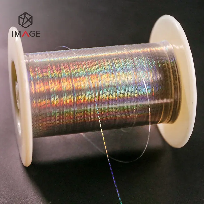Голографическая безопасная нить высокой точности в рулоне 0,7 мм для вязания в тканых этикетках для одежды