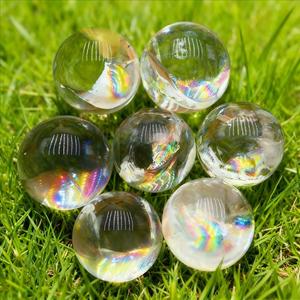 Esferas de cuarzo arcoíris naturales Cristal blanco <span class=keywords><strong>Asai</strong></span> Bola de cristal Piedra preciosa deslumbrante Mascota popular - Product Image 6