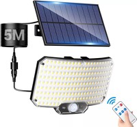 Lampe solaire extérieure super lumineuse avec détecteur de mouvement, LED puissante, lampe murale de jardin, étanche, 3 modes de fonctionnement