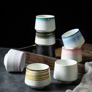 Wholesale Japanese Traditional Handmade Pottery Mug Ceramic Coffee Cup Custom Logo Acceptable Cup Of Coffee