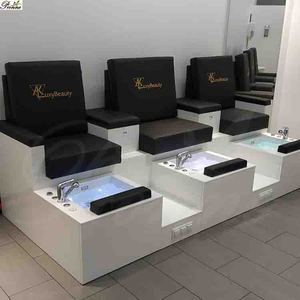 Bancos de <span class=keywords><strong>spa</strong></span> de belleza y cuidado personal, doble asiento, <span class=keywords><strong>blanco</strong></span>, estación de pedicura, <span class=keywords><strong>spa</strong></span> de pies con tazón - Product Image 2