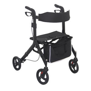 2-in-1折りたたみ式ウォーカーアルミ移動式高齢者折りたたみ式大人用ウォーカーローレーターシート付き - Product Image 6