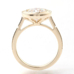 Bague en diamant rond de 2 carats, bague en or 14 carats, bague de fiançailles pour femme, diamant - Product Image 4