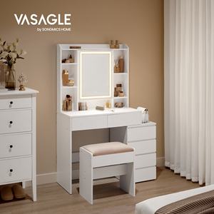 <span class=keywords><strong>VASAGLE</strong></span> Table de maquillage de luxe pour chambre à coucher avec miroir LED et 6 tiroirs - Product Image 2