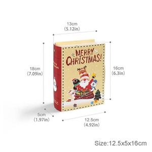 Merry Christmas <b>book</b> shaped paper candy dessert gift packaging <b>box</b>, customizable according to needs - Product Image 6