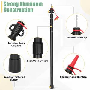 Poteaux de tente télescopiques haut de gamme, poteaux de bâche réglables en aluminium pour abri de camping en plein air - Product Image 2