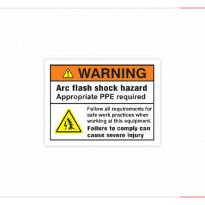 Etiqueta de advertencia de peligro de arco eléctrico, equipo de protección personal (EPP) adecuado, pegatina de seguridad para paneles eléctricos, industrial - Product Image 1
