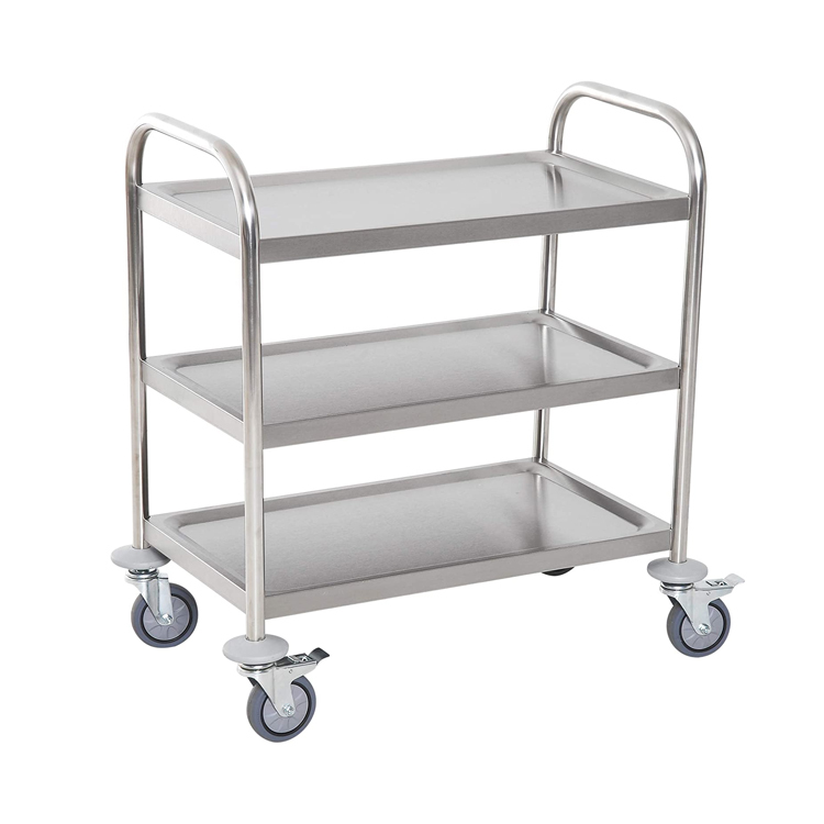 2 Layers Stainless Steel Trolley Commercial