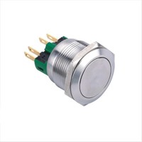 ELEWIND Interrupteur à bouton-poussoir à verrouillage en acier inoxydable 25 mm 1NO1NC (PM251F-11Z/S)