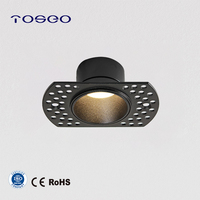 TOSEO Spot encastré anti-éblouissement à 3 têtes en aluminium moulé sous pression, support de lampe GU10, 194x58x39mm, trou de découpe 158x52mm, éclairage de plafond