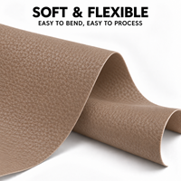 Cuir synthétique PVC marron café, support non tissé, imperméable, gaufré, simili cuir pour l'ameublement intérieur de voiture et la sellerie