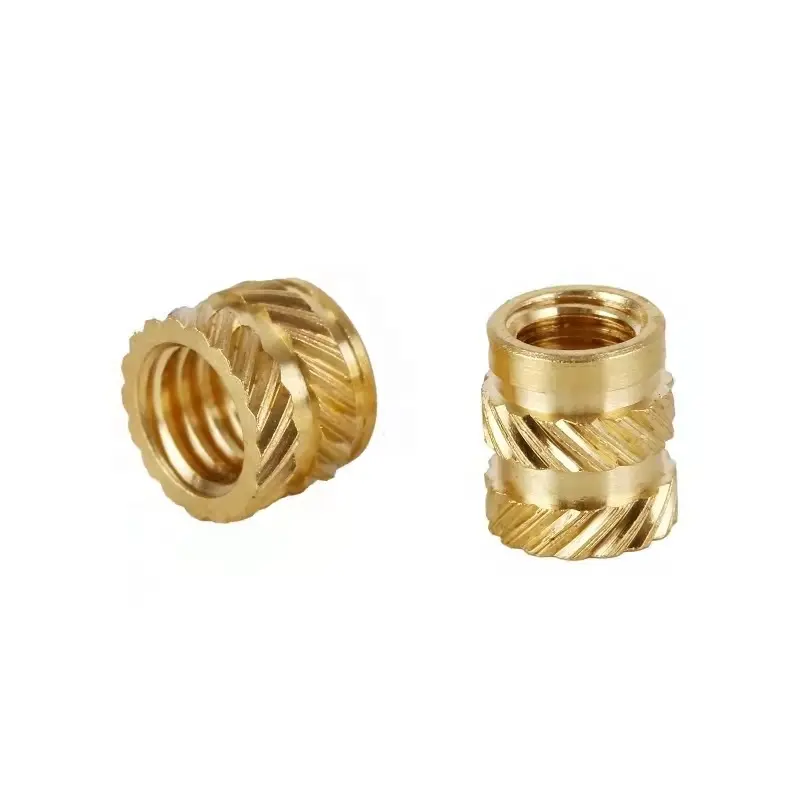 Factory price in stock M2 M2.5 M3 M4 M5 M6 M8 brass H62 threaded insert nut hot melt insert knurled nut