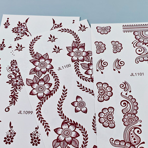 <span class=keywords><strong>Tatuaggi</strong></span> Temporanei all'Ingrosso Bianchi e Marroni Etnici con Henné, Adesivi per Mani e Corpo con Motivo Mandala, Impermeabili - Product Image 5