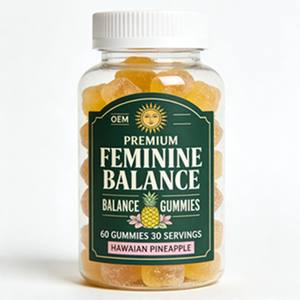 Gummies d'équilibre féminin pour femmes adultes OEM/ODM : Myo-Inositol, Vitamine D3, Mélange Herbal pour la Fertilité, la Santé Intestinale et le Soutien Digestif - Product Image 1