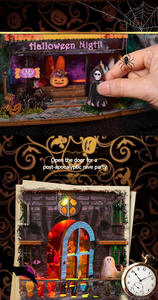 Quyiya DIY <span class=keywords><strong>Cabane</strong></span> <span class=keywords><strong>en</strong></span> Bois <span class=keywords><strong>Nuit</strong></span> d'Halloween 3D Modèle de Bricolage à Assembler Jouet Cadeau pour Bébés Garçons Filles - Product Image 6