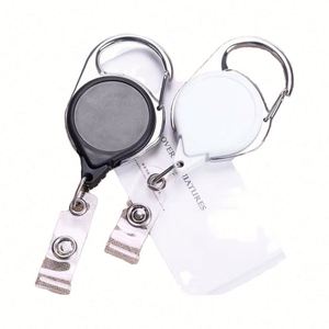 Retractable Pull Reel Keychain <b>Lighter</b> Holder Custom Logo Premium <b>Lighter</b> Sleeve Retractable Badge Reel - Product Image 1