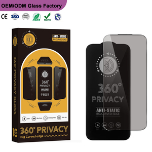 360 °   Protector de Pantalla de Vidrio Templado 9H Anti-Espía para <span class=keywords><strong>iPhone</strong></span> 16 15 <span class=keywords><strong>14</strong></span> <span class=keywords><strong>Pro</strong></span> <span class=keywords><strong>Max</strong></span>, Anti-Reflejos, Anti-Huellas, Cobertura Total - Product Image 1
