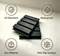 Panneaux muraux WPC coextrudés SINKO, couleur bois antique, revêtement composite imperméable pour villa et jardin extérieurs