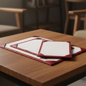 <b>A4</b> A5 Genuine Leather Embossed Logo Durable Modern Holder Restaurant Menu <b>Folder</b> Refillable Cover - Product Image 5