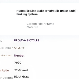 Vélo de route de triathlon en fibre de carbone, 22 vitesses, freins à disque hydrauliques, roues 700c, léger et ordinaire |   Javo 700c-scia-tt-22s - Product Image 6