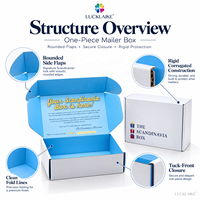 Boîte d'expédition en carton kraft couleur personnalisée avec logo, emballage e-commerce facile à plier, boîtes d'expédition en carton ondulé imprimées, boîtes en papier fabriquées
