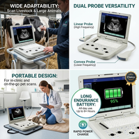 Alat USG Veteriner Portabel BV-N20, Detektor Kebuntingan Hewan Digital Penuh untuk Hewan Peliharaan dan Ternak