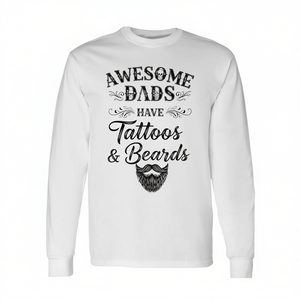 Camiseta de manga larga para papá, diseño de papás geniales con tatuajes y barbas para el día del padre - Product Image 2