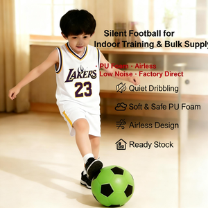 Ballon de football de taille 5 personnalisé, en mousse souple, <span class=keywords><strong>anti</strong></span>-impact, pour l'entraînement, le sport en salle, silencieux, en PU - Product Image 4