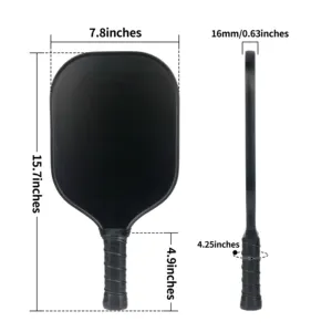 Pagaie de pickleball personnalisée avec logo en fibre de verre graphite et fibre de carbone avec noyau en nid d'abeille