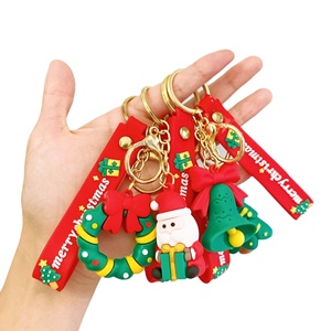 Sản Phẩm Mới 3D Phim Hoạt Hình Giáng Sinh Keychain Santa Claus Snowman Keychain PVC Cây Giáng Sinh Treo Quà Tặng Bán Buôn - Product Image 1