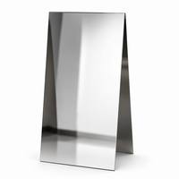 Papan Display Iklan Stainless Steel 30x60cm Model A-Frame dengan Finishing Cermin untuk Etalase Toko dan Trotoar