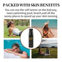 Faux bronzage bio pour le visage et le corps Mousse bronzante bio vegan ultra foncée Mousse autobronzante avec gants