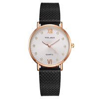 Montre pour femme à motif romain incrustée de diamants, personnalisable en usine, bracelet en plastique, mouvement à quartz, modèle très vendu