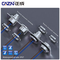 Conector M9 macho hembra de montaje frontal 3,4,5,6,8 pines PCB soldadura Metal impermeable IP67 conector