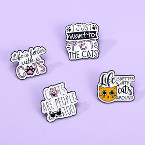 Sming Pins Eu só quero pet os gatos A vida é melhor com gatos ao redor. Liga lapela emblema Animal broche Mini Moq personalizado - Product Image 4